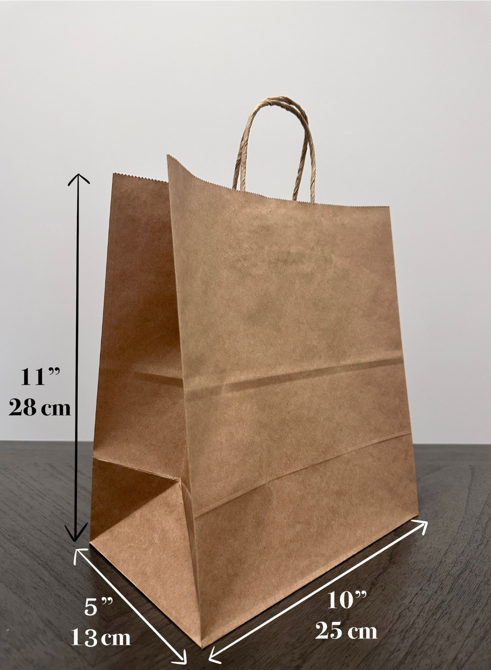 10" x 5" x 11" Kraft Twisted Handled Paper Shopping Bag
