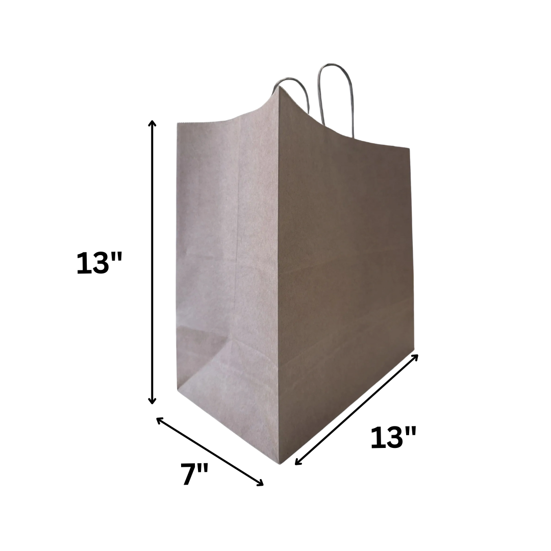13" x 7" x 13" Kraft Twisted Handled Paper Shopping Bag