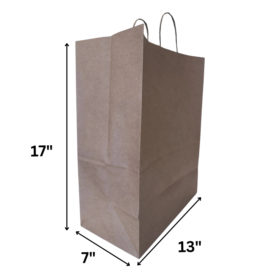 13" x 7" x 17" Kraft Twisted Handled Paper Shopping Bag