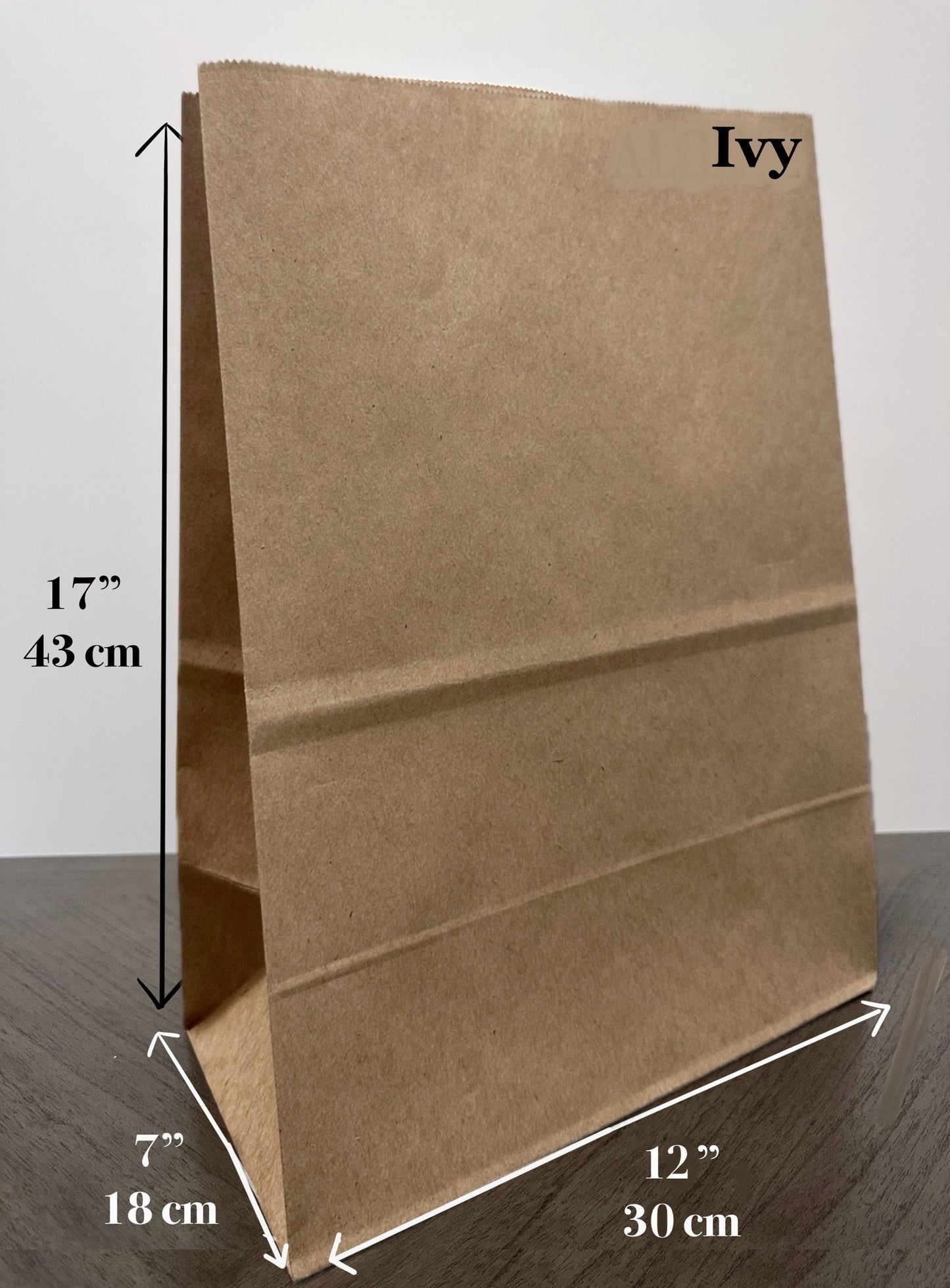 12" x 7" x 17" Kraft Grocery Bag