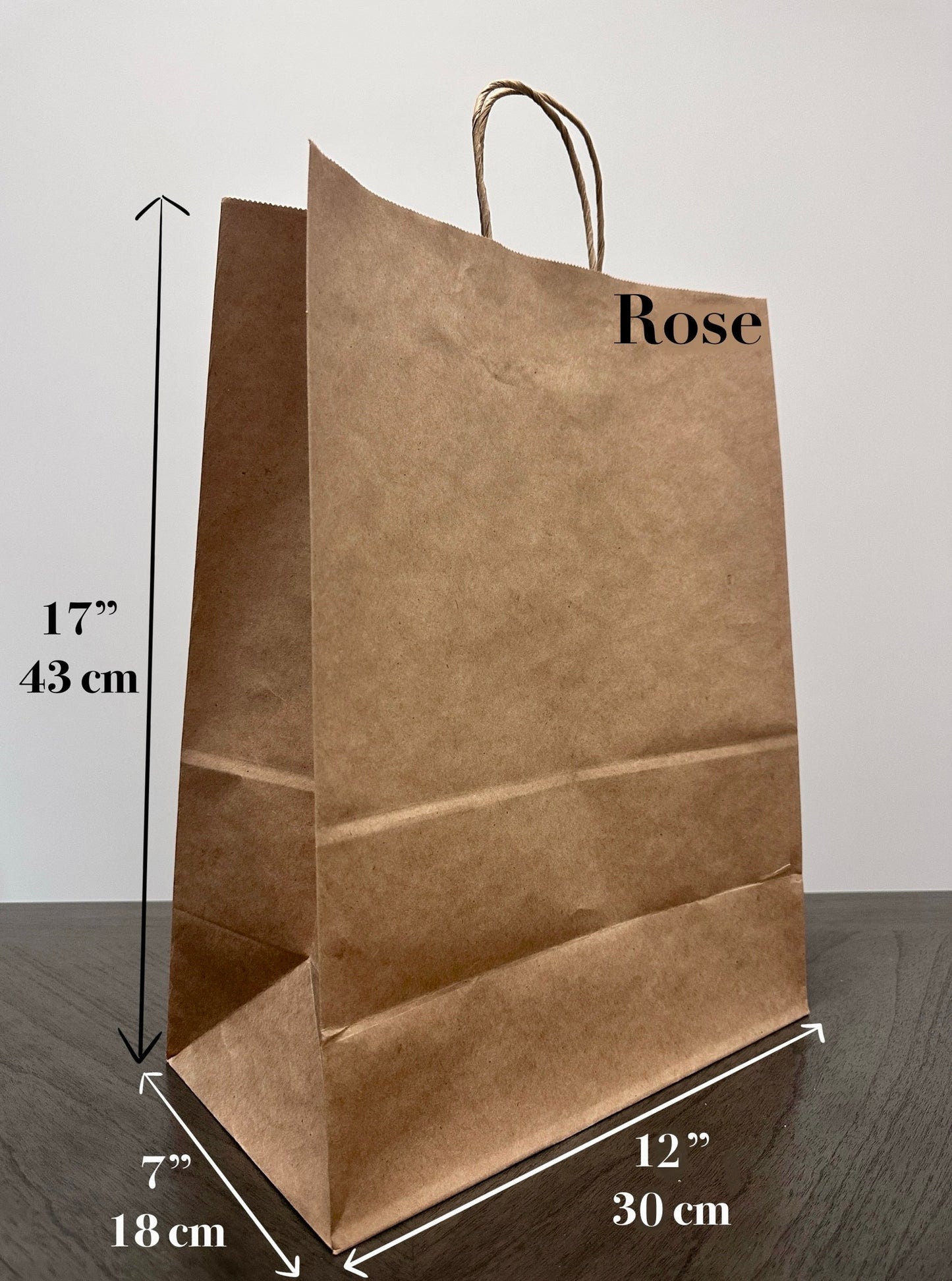 12" x 7" x 17" Kraft Twisted Handled Paper Shopping Bag