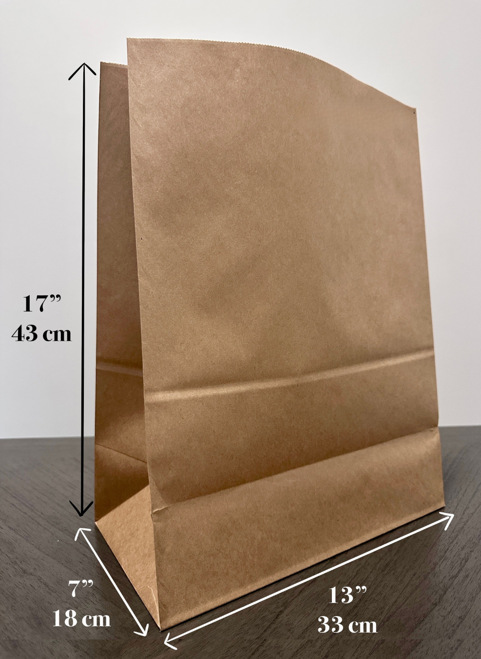 13" x 7" x 17" Kraft Paper Grocery Bag