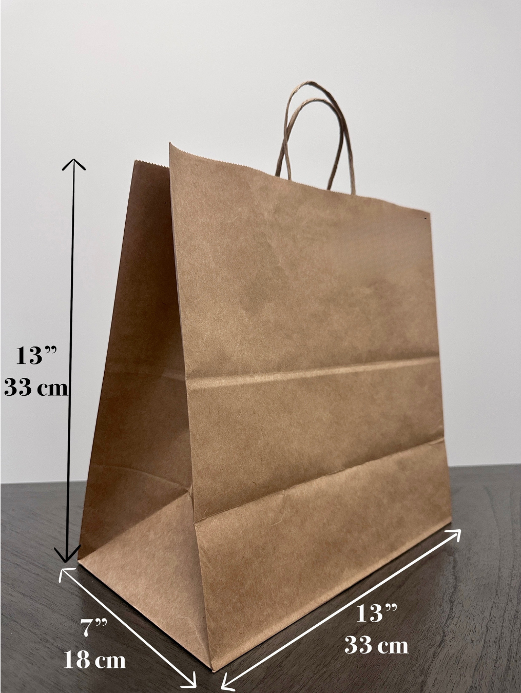 13" x 7" x 13" Kraft Twisted Handled Paper Shopping Bag