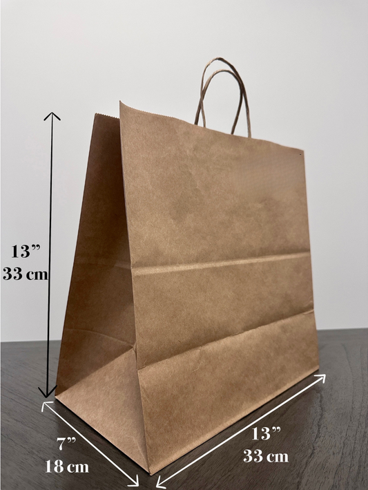 13" x 7" x 13" Kraft Twisted Handled Paper Shopping Bag