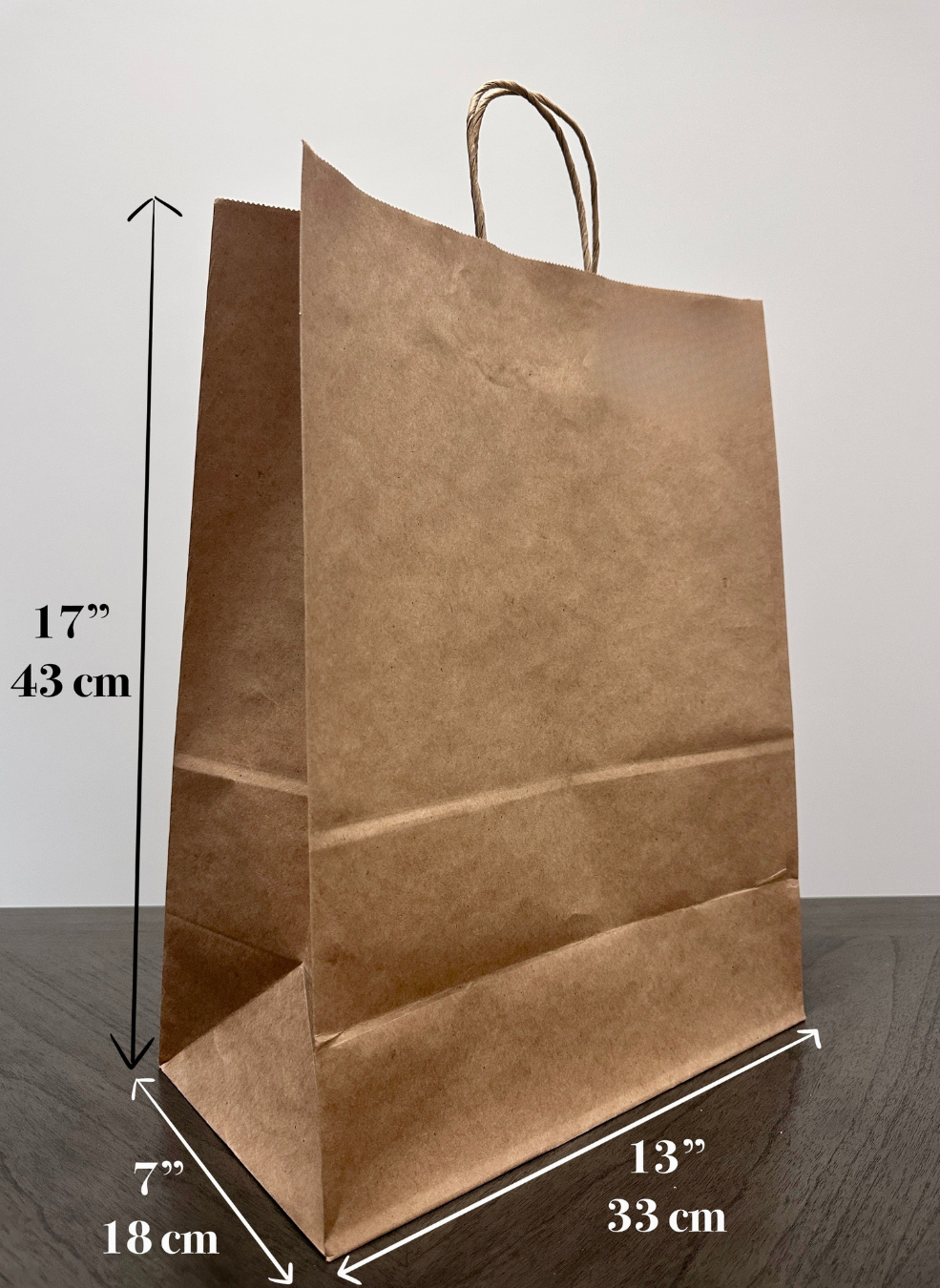 13" x 7" x 17" Kraft Twisted Handled Paper Shopping Bag