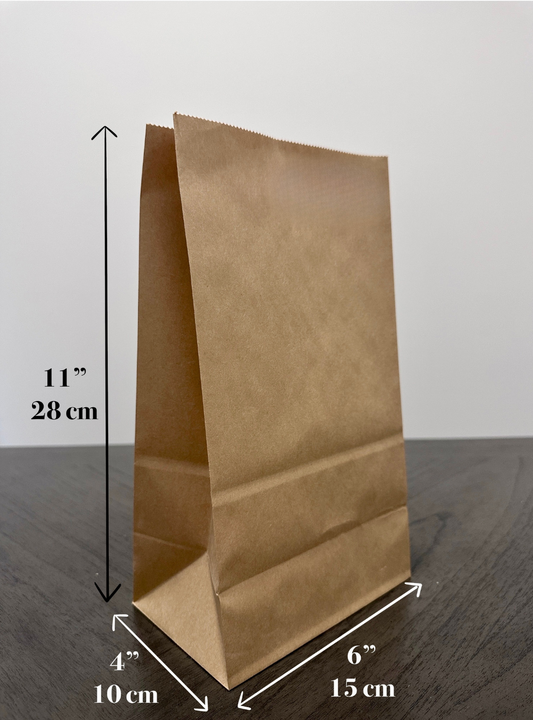 6" x 4" x 11" Kraft Paper Grocery Bag