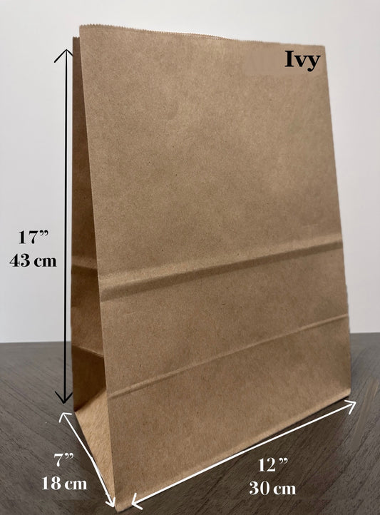 12" x 7" x 17" Kraft Grocery Bag