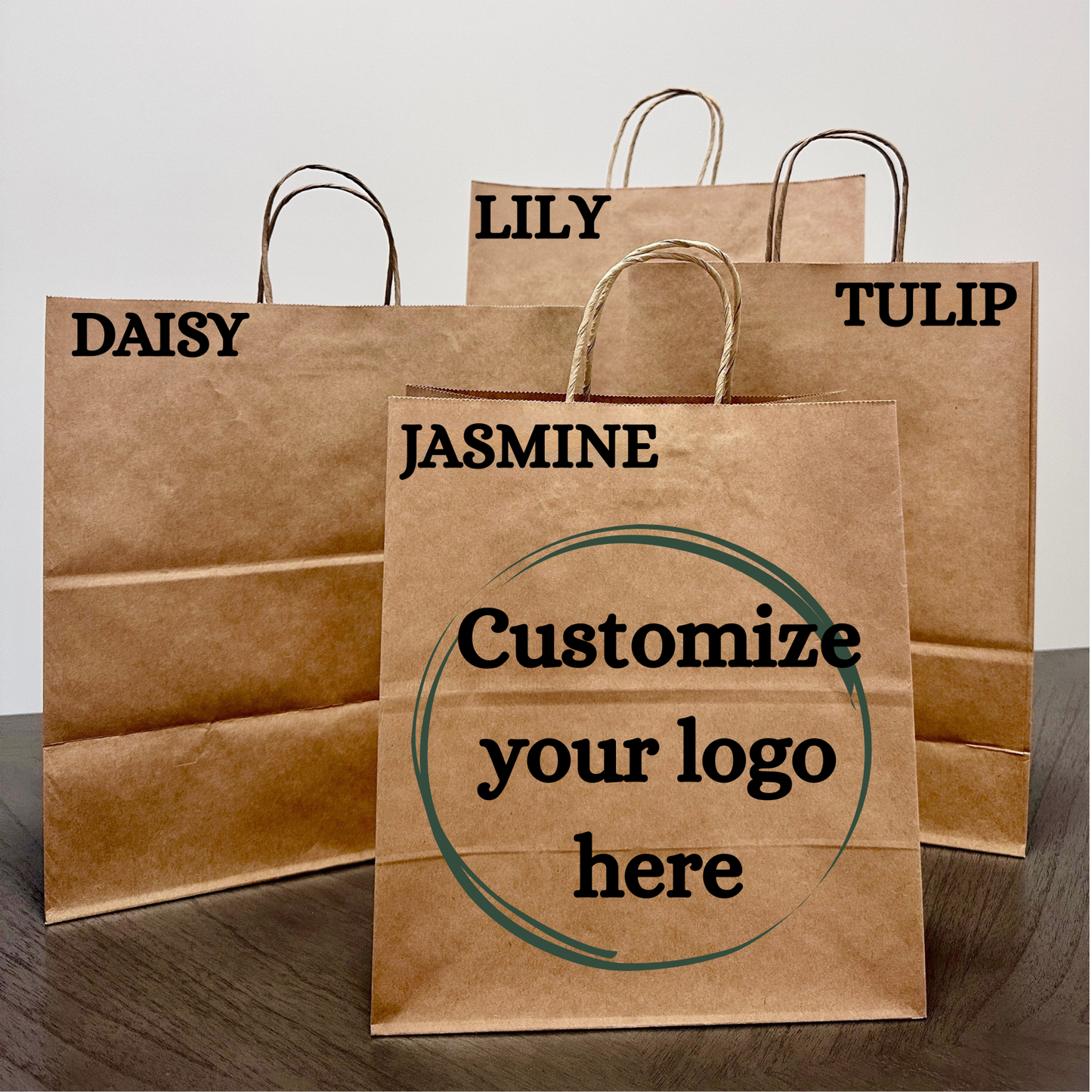 Customized Printed Kraft Paper Shopping Bag With Handle