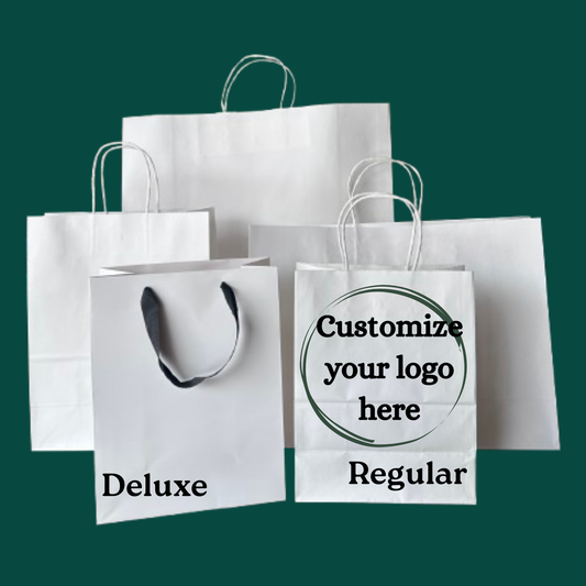 Customized Printed White Paper Shopping Bag With Handle