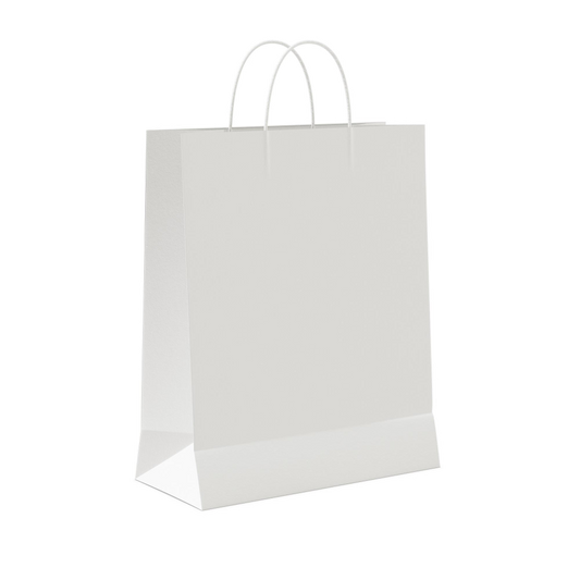 Customized Printed White Paper Shopping Bag With Handle